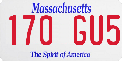 MA license plate 170GU5