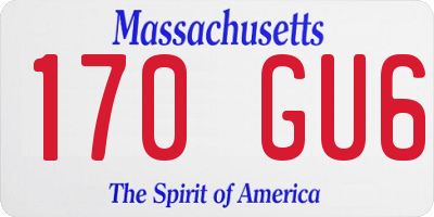 MA license plate 170GU6