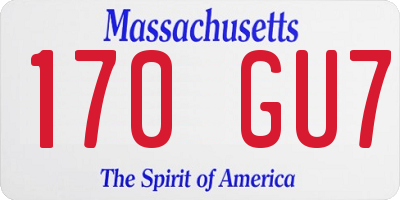 MA license plate 170GU7