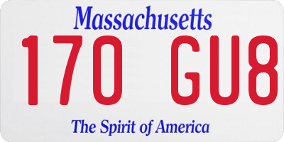 MA license plate 170GU8