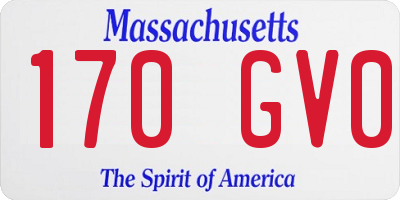 MA license plate 170GV0