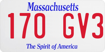 MA license plate 170GV3