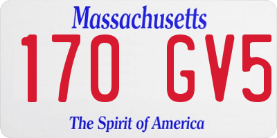 MA license plate 170GV5