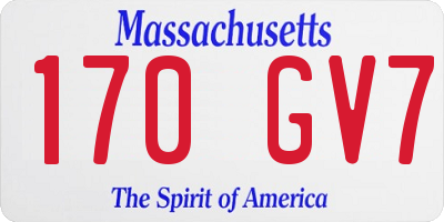 MA license plate 170GV7