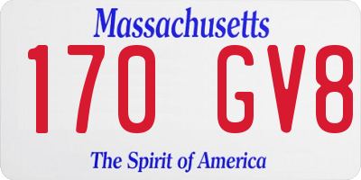 MA license plate 170GV8