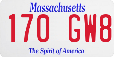 MA license plate 170GW8