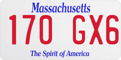 MA license plate 170GX6