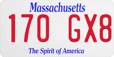 MA license plate 170GX8