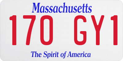MA license plate 170GY1