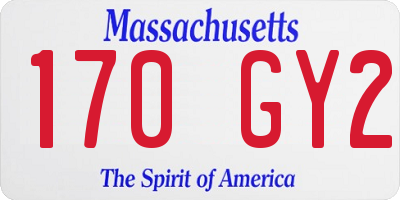 MA license plate 170GY2