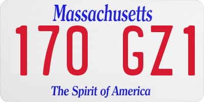 MA license plate 170GZ1
