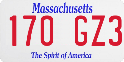 MA license plate 170GZ3