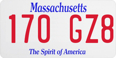 MA license plate 170GZ8