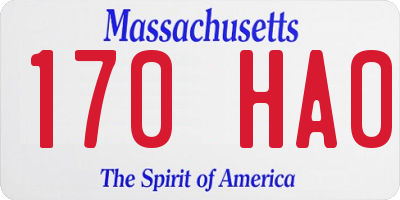 MA license plate 170HA0