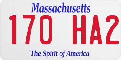 MA license plate 170HA2