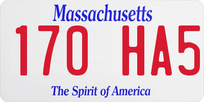 MA license plate 170HA5