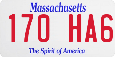 MA license plate 170HA6