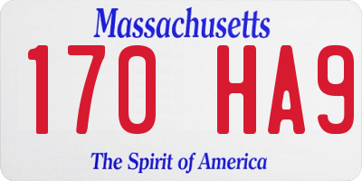 MA license plate 170HA9