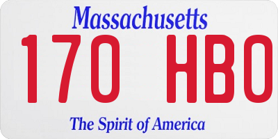 MA license plate 170HB0