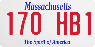 MA license plate 170HB1