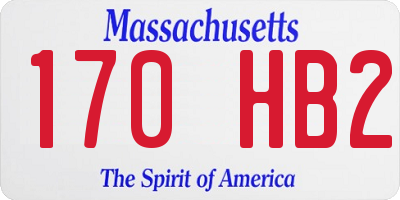 MA license plate 170HB2