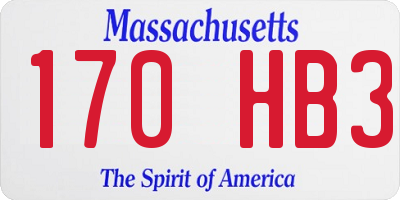 MA license plate 170HB3