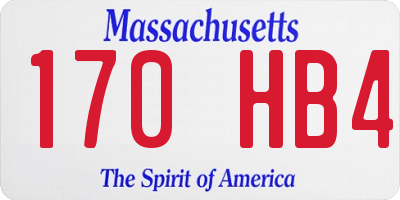 MA license plate 170HB4