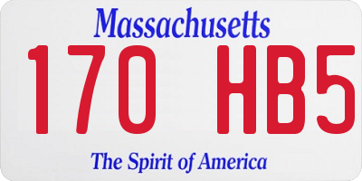 MA license plate 170HB5