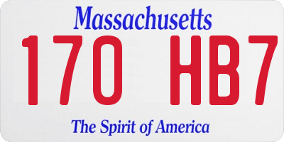 MA license plate 170HB7