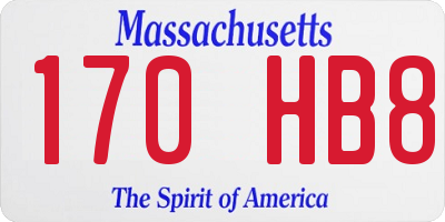 MA license plate 170HB8