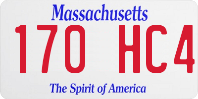 MA license plate 170HC4