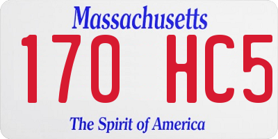 MA license plate 170HC5