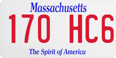 MA license plate 170HC6