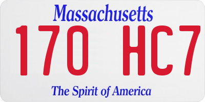 MA license plate 170HC7