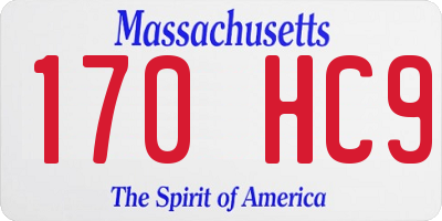 MA license plate 170HC9