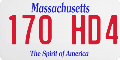 MA license plate 170HD4