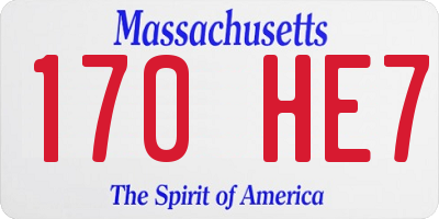 MA license plate 170HE7