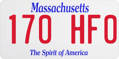 MA license plate 170HF0