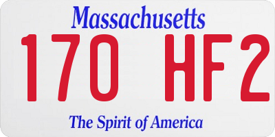 MA license plate 170HF2