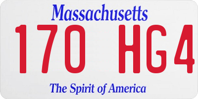 MA license plate 170HG4