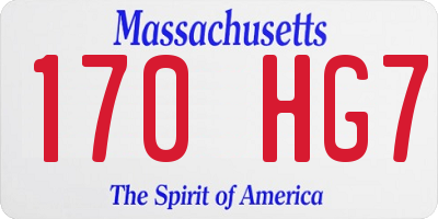 MA license plate 170HG7