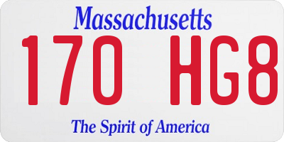 MA license plate 170HG8