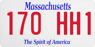 MA license plate 170HH1