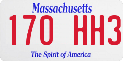 MA license plate 170HH3