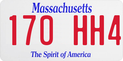 MA license plate 170HH4