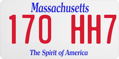 MA license plate 170HH7
