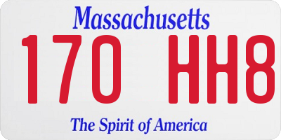 MA license plate 170HH8