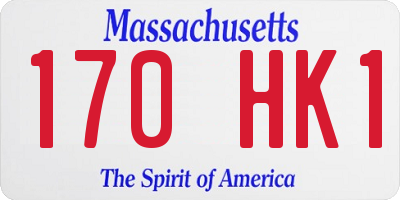 MA license plate 170HK1