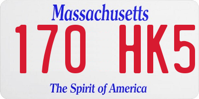 MA license plate 170HK5