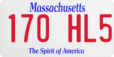 MA license plate 170HL5